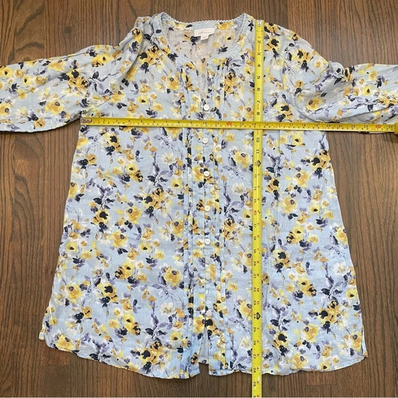 J. Jill love linen pintucked print tunic top Small - Picture 8 of 10